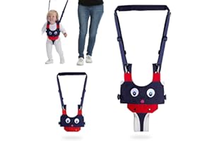 Aide à la marche pour bébé, Harnais de course réglable 4 en 1 pour bébé - Aide à l'apprentissage de la marche et de la marche - Ceinture de marche avec deux chaînes à tétine pour enfants 8-24 Monthe