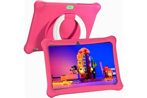 SGIN Tablet Bambini 10 Pollici Tablet Touch Android 12, 2GB RAM 64GB ROM Tablet Educativo con custodia, Controllo Parentale, Doppia fotocamera 2MP+5MP, Bluetooth, Tablet educativo (Rosa)
