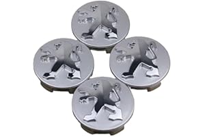 LFWCZS Car Hub Caps for Peugeot RCZ,Wheel Center Cover Hub Cap Sunscreen Waterproof Centre Badges Wheel Cap Kit with Auto Logo Styling Accessories,Silver