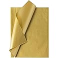 Bobobag 100 Sheets 14"X20" Metallic Gift Wrapping Gold Tissue Paper Bulk for Christmas, Mother's Day, Birthday Gift Bags Packaging Craft