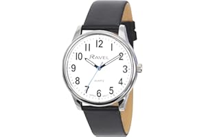 Ravel Plus - Extra Long Life Unisex-Alltagsuhr mit Mikrofaser-Lederarmband - Analog Quarz (Japanisch)