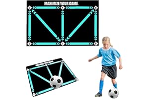 WINNSELL 90x60cm Football Training Mat, Footstep Training Equipment Anti-Skid Carpet for Ball Control Practice Soccer Sports Improve Skills for Boys Coach Kids Adults(Training Mat)