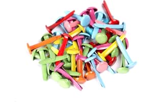 Fliyeong 200PCS Mini Round Brads Colorful Metal Brads Paper Fastener Craft Brads Stamping Scrapbooking DIY Tool Random Color