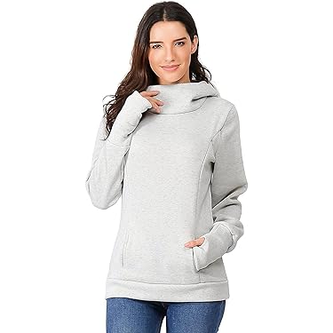 Vrouwen Sweatshirts Zwangere Vrouwen Moederschap BorstvoedingHoodie Trui Top Zwangerschap Blouse, Zilver, S
