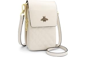 HNOOM Women's Small Genuine Leather Cross Body Phone Bag – Crossbody Shoulder Purse Wallet with 8 Card Slots & Multi-Compartment Design