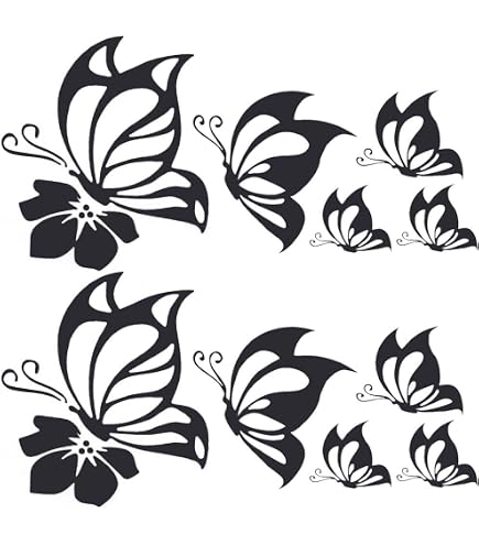 Autocollants Voiture Fleurs Hibiscus - Kit Vintage Fleur Set 08, Fabrication Allemande