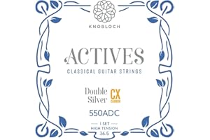 KNOBLOCH STRINGS - Cuerdas de Guitarra Española | 550ADC Double Silver CX Carbon | Tensión Alta 36.5 | Graves Brillantes | Agudos Cautivadores | Juego cuerdas para Flamenca y Clásica | Hechas España