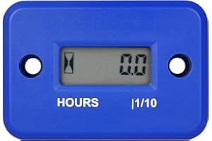 Yooreal Digital Contaore Inductive Hour Meter impermeabile IP68, funziona su vari di ZTR/Riding tosaerba Terra Trimmer UTV Brush Cutter Trattore ATV Barca fuoribordo Motorcycle.(HM006A Blu)