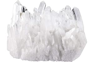 mookaitedecor Cristal de Roche Pierres et Cristaux Naturelle,Pierre Brute Décorative pour Mineraux Collection Quartz Blanc Druse Cristal Decoratif