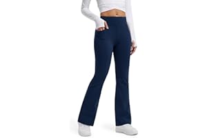Libin Leggings Termici da Donna con Flared Pantaloni Invernali in Pile Vita Alta Impermeabili da Yoga Trekking con tasch