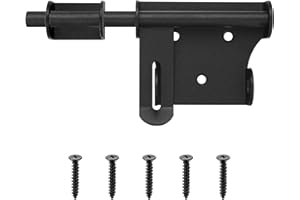 QJKEJI Rygle drzwiowe, zamek z ryglem, rygiel zamkowy 158mm, czarny rygiel ślizgowy, zamki do drzwi, rygiel zamkowy, rygiel drzwiowy zamka ślizgowego, rygiel sworzniowy do ogrodowych bram, okien, ogrodów