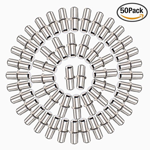 Outus 5 mm Metall Regalstütze Pin Bodenträger Geteilte Regalstifte 50 Packung für Schrankmöbel mit Aufbewahrungsbox - 4