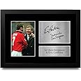 HWC Trading FR A4 Sir Alex Ferguson & Eric Cantona Gifts Printed Signed Autograph Picture for Football Fans and Supporters - A4 Framed