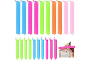 Yafe 20 Pcs Food Storage Clips - Freezer and Fridge Sealing Clips for Plastic Bags, Multicoloured Reusable for Snacks, Coffee, Food & Sandwich (2 Sizes)