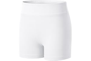 KEREDA Girls Cycling Shorts Stretchy Dance PE Short Breathable Under Dress for Kids School Athletic Gymnastics Yoga Bike Riding Black White5-12 Years