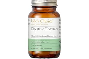 UDO'S CHOICE Digestive Enzymes Supplement – UDO’s Choice Enzyme Blend – 7 Plant-Based Enzymes for Protein, Carb & Fat Digestion – Supports Nutrient Absorption – Gluten & Dairy Free – 60 Vegecaps – One a Day