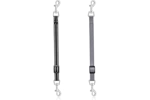 Cobee Lot de 2 clips de collier pour chien en nylon réfléchissant Collier de secours réglable de sécurité pour animal domestique Fermoir à double extrémité pour chiens et chiots (noir, gris)