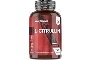 ‎WEIGHTWORLD L-Citrullin 3000mg pro Portion - 240 vegane Citrulline Kapseln - 4 Kapseln täglich - Frei von Magnesiumstearat, Glutenfrei & Ohne Gentechnik - Alternative zu Pulver oder Tabletten - WeightWorld