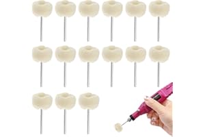 AZUSHWER 15 Pcs Polishing Buffing Wheel, Buffing Wheels for Rotary Tool Accessories, Wool Felt Polishing Wheel with 3mm Shank Abrasive Buffing Polishing Wheels for for Jewelry Metal Polishing