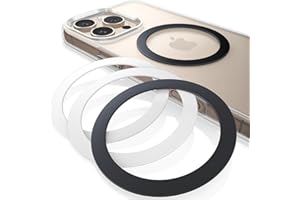 Lamicall naklejki pierścieniowej -[4 sztuk]Ekstra silny metalowy pierścień, Uniwersalny zestaw konwersyjny na bezdotykowego ładowania, odpowiedni dla iPhone 16/15/14/13/12,Galaxy,Android