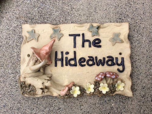 GenericHouse name plaque personalised, door sign - 9 x 6 inches, Shy Fairy design.