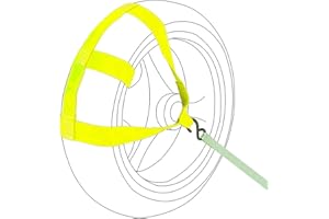 Oldbones Universal Motorcycle tie down straps Motorcycle Rear Wheel Tie down Straps Rear Wheel Transport Bar Tie Down Strap in Fluorescent Yellow