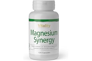 Complexe Magnesium, 3 Sources Magnésium (Glycinate, Malate et Citrate) et Vitamine B6 pour Meilleure Absorption. Réduit Fatigue, Fonction Musculaire Normale. Vitality Nutritionals by VitaminExpress.