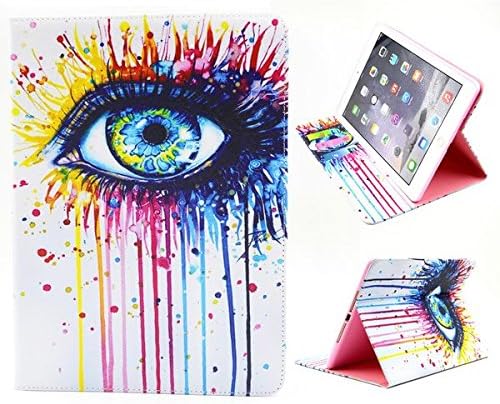 Colourful Bright Make Up Eye Case to Fit the Apple iPad Air 2. PU Synthetic Leather Side Flip Cover with Folding Stand. Wallet Book Style with Patterned Internal Card Slots. iPad Cover to Fit Air 2 with Bright Design. Folding Folio Sleeve Holder to Protect your Tablet. Air 2 Case. Air 2 Cover. Air 2 Wallet. To fit iPad Air 2 model only... (Colourful Eye)