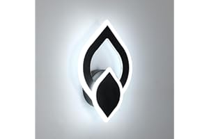 Mckalen Lámparas LED de Pared Interior, 16W 1800LM Moderno Apliques LED Escaleras, Negro Acrílico Luz Diseño Creativo para Dormitorio Salon Pasillo, Blanco Frío 6500K