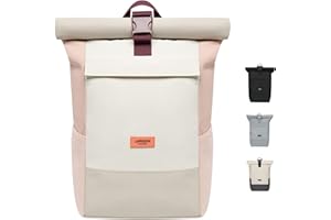 LARKSON Rucksack Damen & Herren - No 4 - Rolltop Backpack mit Laptopfach Uni, Arbeit & Fahrrad - Großer Reiserucksack - Wasserabweisend