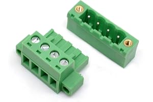 Oiyagai 10 Set 5,08mm Pitch Rechtwinkliger 4 Pin PCB Steckbare Klemmenblöcke Verbinder Grün