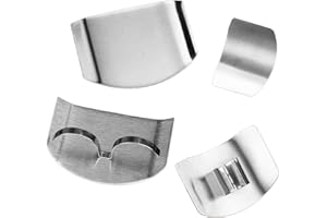 GINDDY Stainless Steel Finger Guards,4 Pcs Kitchen Finger Protector with 2 Double Fingers and 2 Single Fingers Finger Protector Safe Chopping Tools for Kitchen Meat Vegetable Fruit Slicing Dicing Gadgets