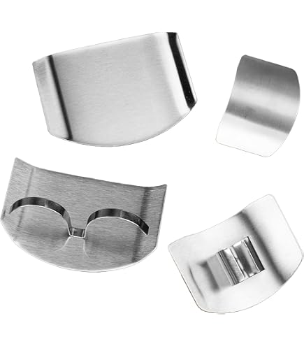 2 Protège-Doigts En Acier Inoxydable - Pour Découpe Cuisine • Réglables • Anti-Coupure