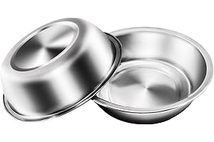 Zayin Edelstahl-Haustiernäpfe für Katzen oder kleine Hunde Premium-Edelstahl-Wasser- und Futternäpfe, Ersatz-Metallnäpfe für Haustier-Futterstation 2er-Set (14cm/5.5in)