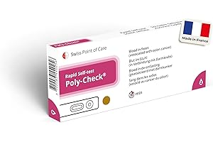 Swiss Point Of Care Poly-Check - Test rapide pour le contrôle des saignements dans le tractus gastro-intestinal, autotest de selles facile à réaliser à domicile