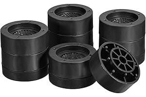 sourcing map Round Furniture Risers 4 Set, Height 2.36" Adjustable Bed Lifts Risers for Bed Frame, Table, Desk, Couch Leg, Chair Risers, Supports 1300 Lbs, Black