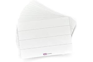 OFFICE ZONE Drywipe A4 Whiteboards Lined (Pack of 10) Landscape Drywipe Board A4 Plain 750 Micron Thickness