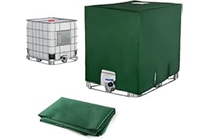 SOBEAU IBC Tank Abdeckung, Wassertank staubdichte Anti-UV-Schutzabdeckung, Schutzabdeckung, Schutzplane, Geeignet für 1000L IBC-Tank Container Regenwassertank (120 x 100 x 116 cm grün)