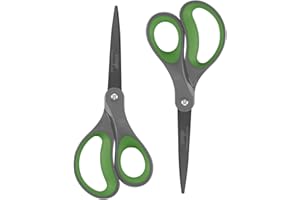 LIVINGO 2 Stück Büroschere 20.3cm Titan-Antihaftschere Edelstahl-Schere, Titanschere bequemer weicher Griff, Allzweck-Schere fürs Büro Farben erhältlich