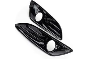 Underground Parts All Gloss Black Front Bumper Fog Light Covers Grilles Surrounds for Ford Fiesta mk7
