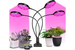 SUN YOBA 60W LED Grow Light for Indoor Plants Full Spectrum, Waterproof Plant Grow Lights with Auto On/Off & 4/8/12H Timer, Clip On Grow Lamp w/5 Dimmable Brightness & 3 Light Modes for Seed Starting/Gardening