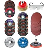 Telvesse Spiral Avu&ccedil; İ&ccedil;i Taşlama Makinesi Matkap Seti 115 mm 27 Par&ccedil;a &ndash; Kesme Taşı, Cırt Zımpara, Flap Disk, &Ccedil;anak Tel Fır&ccedil;a,