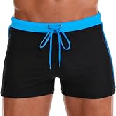 Smatstyle Men's Breathable Swim Trunks Short Quick Drying Water Repellent Swimsuit with Mesh Lining and Adjustable Cord for B