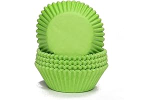 Miss Bakery's House® Pirottini in carta - standard - verde - 75 pezzi - Ø 5 cm x 3 cm - resistenti al forno - per muffin e cupcakes - da cuocere in fornetto