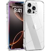 Ehr. iPhone 16 Pro Uyumlu Kamera &Ccedil;ıkıntılı Sert Sararmaz Kristal Mika Şeffaf Kılıf (Şeffaf, iPhone 16 Pro)