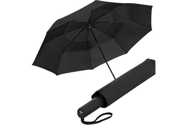 Knirps A.405 XXL Duomatic ventilerat, automatiskt öppet och stängande regnparaply – kompakt vindtätt paraply för regn – reseparaply för vuxna – 126 cm diameter, infällbart paraply och bärväska