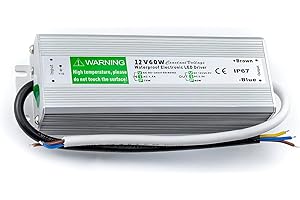 LEDSone DC 12V Outdoor Transformer IP67 Waterproof, One Output LED Driver Power Supply for LED Garden Lights (IP67 60W)
