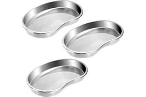 LEZED Bandeja Médica en Acero Inoxidable para Instrumentos Bandeja para Procedimientos Dentales Bandeja para Clínica de Laboratorio Bandeja de Instrumentos Médicos Clínica Laboratorio 3 Piezas (L)