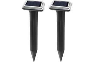 PENOBON Solar Mole Repellent, 2PCS Sonic Mole Deterrent Devices, Ultrasonic Repellent With Waterproof Mole Spikes, Gopher, Vole, Snake, Rodent