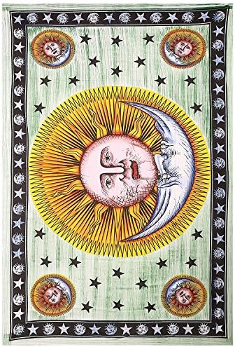 WORLD WIDE KART Psychedelic Celestial Indian Sun Hippie Hippy Tapestry Wall Hanging Throw Tie Dye Hippie Hippy Boho Bohemian Window Doorway Door Curtain